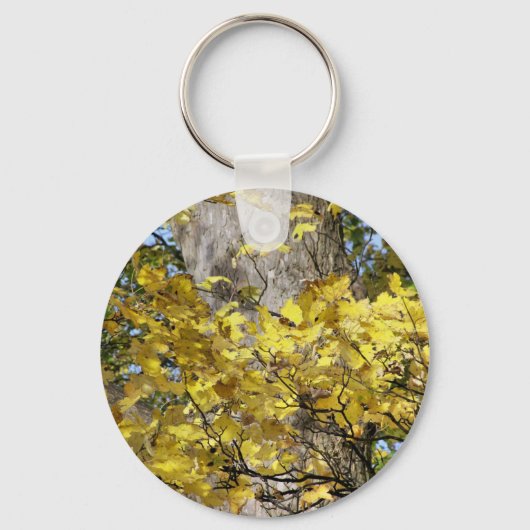 GEEL AUTUMN VERLATEN SLEUTELHANGER (Voorkant)