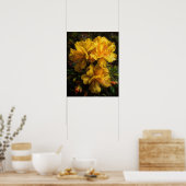 Geel Azalea Flowers Art Print Poster (Keuken)