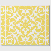 Geel Azulejos Portugees Spaans Mediterraan Cadeaupapier (Vlak)