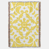 Geel Azulejos Portugees Spaans Mediterraan Deken (Voorkant Verticaal)