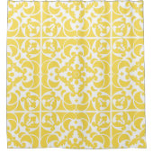 Geel Azulejos Portugees Spaans Mediterraan Douchegordijn (Voorkant)