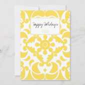 Geel Azulejos Portugees Spaans Mediterraan Feestdagenkaart (Voorkant)