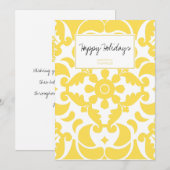 Geel Azulejos Portugees Spaans Mediterraan Feestdagenkaart (Voorkant / Achterkant)