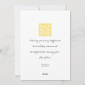 Geel Azulejos Portugees Spaans Mediterraan Feestdagenkaart (Achterkant)