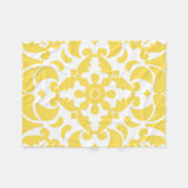 Geel Azulejos Portugees Spaans Mediterraan Fleece Deken (Voorkant (Horizontaal))