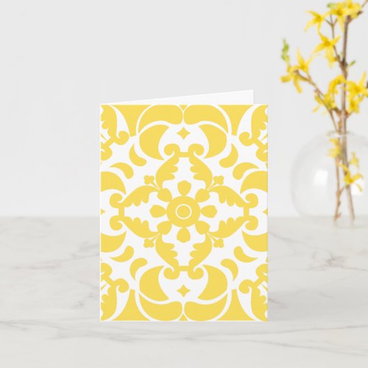 Geel Azulejos Portugees Spaans Mediterraan Kaart (Gele Bloem)