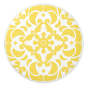 Geel Azulejos Portugees Spaans Mediterraan Keramische Knop (Voorkant)