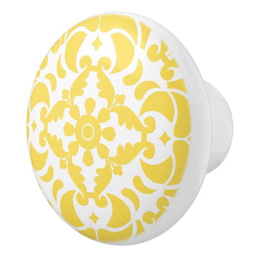 Geel Azulejos Portugees Spaans Mediterraan Keramische Knop (Rechts)