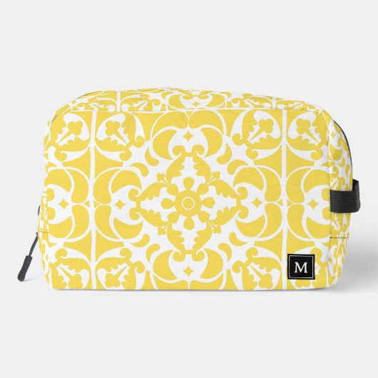 Geel Azulejos Portugees Spaans Mediterraan Toilettasje (Achterkant)