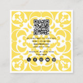 Geel Azulejos Portugees Spaans Mediterraan Vierkante Visitekaartje (Achterkant)