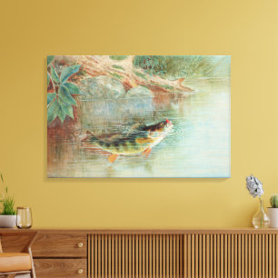 Geel Baars door S.A. Kilbourne, Vintage Vis Canvas Afdruk