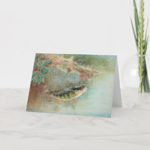 Geel Baars door S.A. Kilbourne, Vintage Vis Kaart