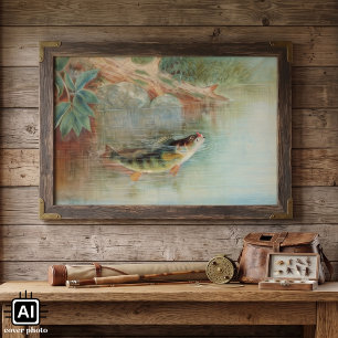 Geel Baars door S.A. Kilbourne, Vintage Vis Poster