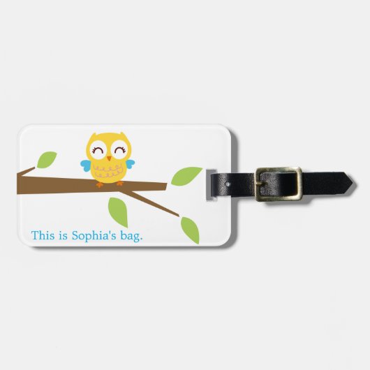 geel baby bagagelabel (personaliseren) (Voorkant horizontaal)