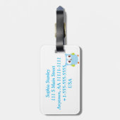 geel baby bagagelabel (personaliseren) (Achterkant verticaal)