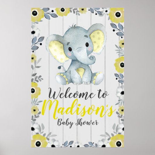 Geel baby olifant Poster (Voorkant)
