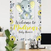 Geel baby olifant Poster (Thuiskantoor)