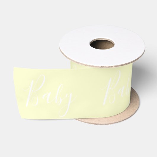 Geel Baby Script Elegant Baby shower Satijnen Lint (Spoel)
