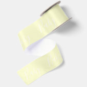 Geel Baby Script Elegant Baby shower Satijnen Lint (Achterkant)