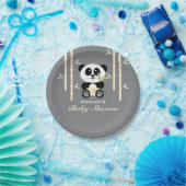 Geel Baby shower Bamboo Panda Papieren Bordje (Feest)