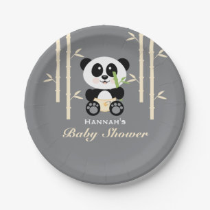 Geel Baby shower Bamboo Panda Papieren Bordje