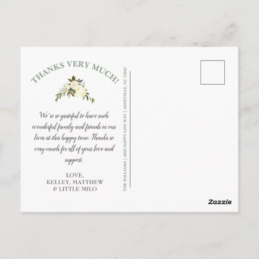  geel Baby shower Foto Briefkaart (Achterkant)