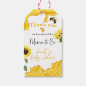 Geel Baby shower honingzonnebloem Bijen Hartelijk  Cadeaulabel (Voorkant)