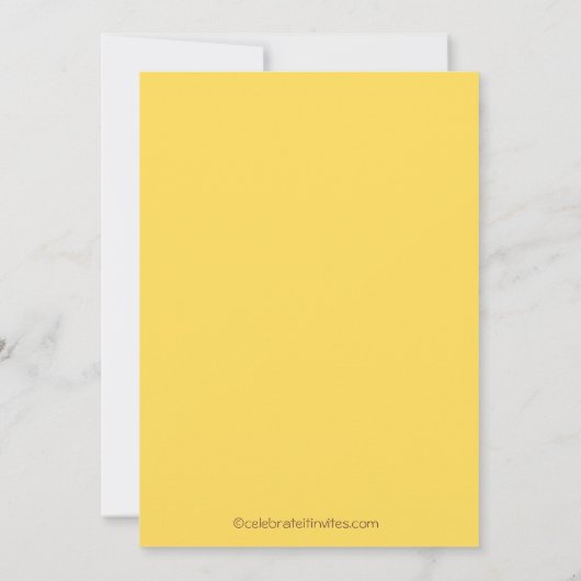 Geel Baby shower Kaart (Achterkant)