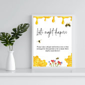 Geel Baby shower Late nachts Luiergame Poster