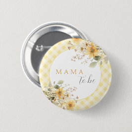Geel Baby shower Mama To Be Ronde Button 5,7 Cm