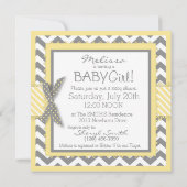 Geel Baby shower met olifant en Chevron Print Kaart (Achterkant)