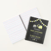 Geel Baby shower Olephants Chalk Guest Book | Notitieboek (Binnen)