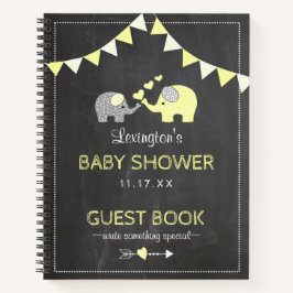 Geel Baby shower Olephants Chalk Guest Book | Notitieboek