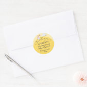 Geel Baby shower Ooievaar Dank u Sticker (Envelop)