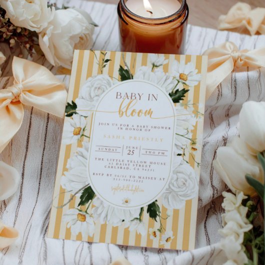Geel Baby shower Uitnodiging