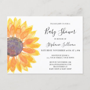 Geel Baby shower Uitnodiging Briefkaart
