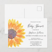 Geel Baby shower Uitnodiging Briefkaart (Voorkant / Achterkant)