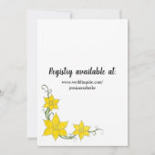 Geel Baby shower van de bloem Kaart (Achterkant)