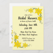 Geel Baby shower van de bloem Kaart (Voorkant / Achterkant)