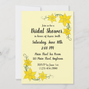Geel Baby shower van de bloem Kaart