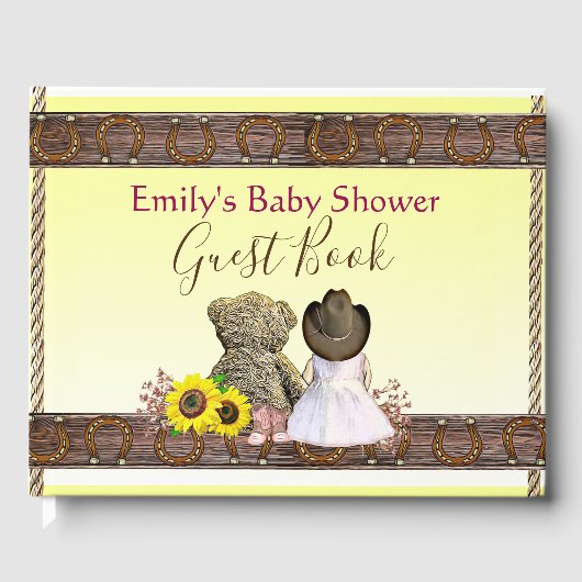 Geel Baby shower van de Lil'Cowgirl Gastenboek (Voorkant)