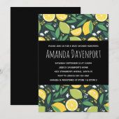 Geel Baby shower van het lam- en Limoen-fruitpatro Kaart (Voorkant / Achterkant)