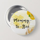 Geel Baby shower van honing Ronde Button 7,6 Cm (Voorkant /achterkant)