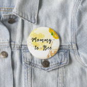 Geel Baby shower van honing Ronde Button 7,6 Cm (In situ)