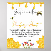 Geel Baby shower van honingbijen Pacifier Hunt Gam Poster (Voorkant)