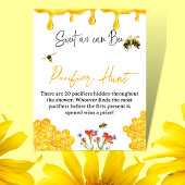 Geel Baby shower van honingbijen Pacifier Hunt Gam Poster