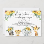 Geel Baby shower van Safari-dieren  Kaart (Voorkant)