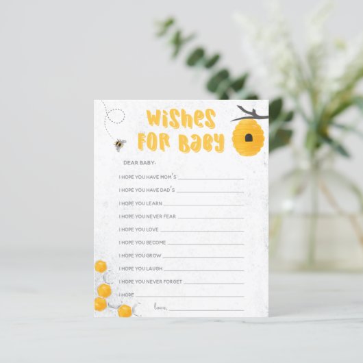 Geel Baby shower van zoete honingbijen Wust voor B (Staand voorkant)