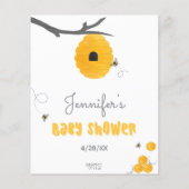 Geel Baby shower van zoete honingbijen Wust voor B (Achterkant)