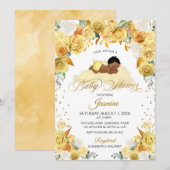 Geel Baby shower voor het slapengaan Kaart (Voorkant / Achterkant)